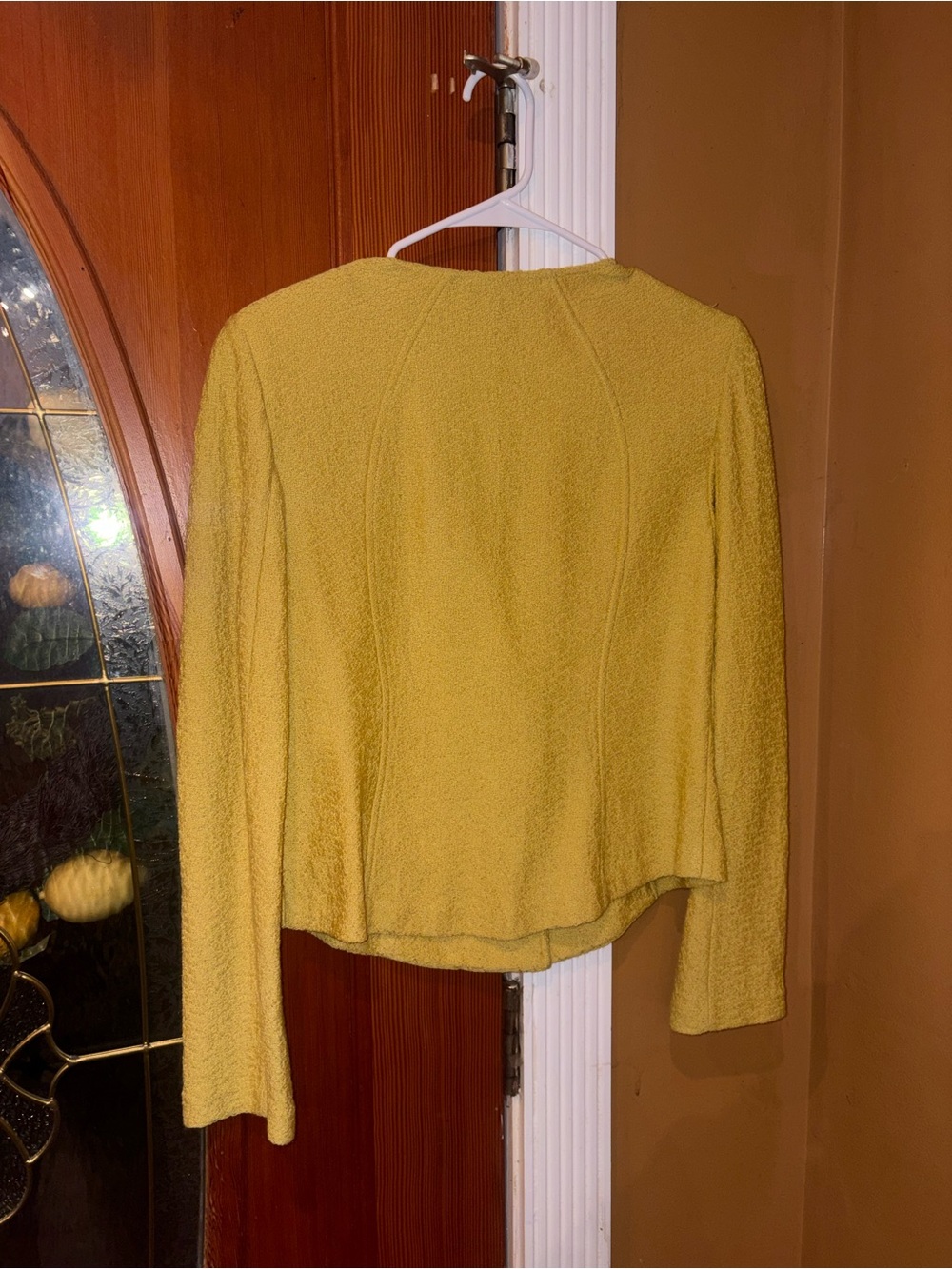 St. John Yellow Textured Knit Blazer - Picture 10 of 14